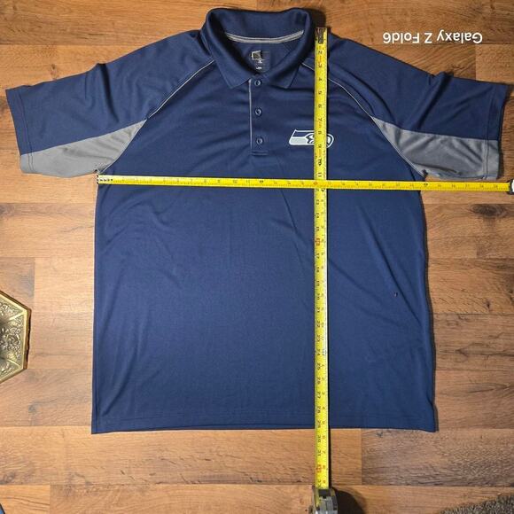 Navy and grey Seattle Seahawks polo shirt size XL - Picture 5 of 8